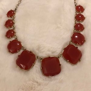 *SALE* Burnt Orange & Gold Faux Gem Stone Necklace